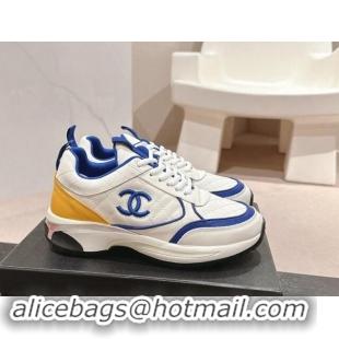 Good Product Chanel Quilted Calfskin Sneakers White/Blue 1016102