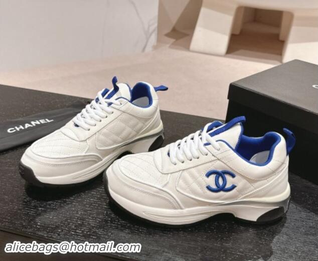 Cheap Price Chanel Quilted Calfskin Sneakers White 1016104