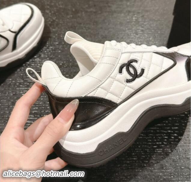 Big Discount Chanel Quilted Calfskin Sneakers White 1016106