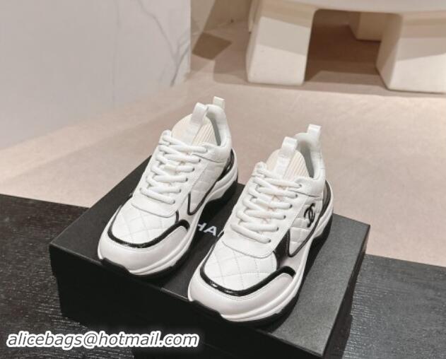 Big Discount Chanel Quilted Calfskin Sneakers White 1016106