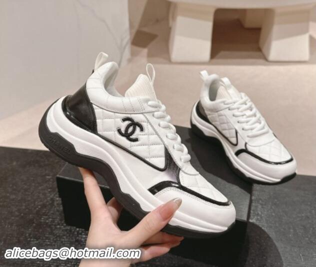 Big Discount Chanel Quilted Calfskin Sneakers White 1016106