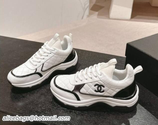 Big Discount Chanel Quilted Calfskin Sneakers White 1016106