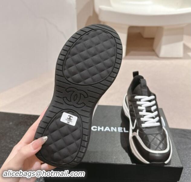 Stylish Chanel Quilted Calfskin Sneakers Black 1016107