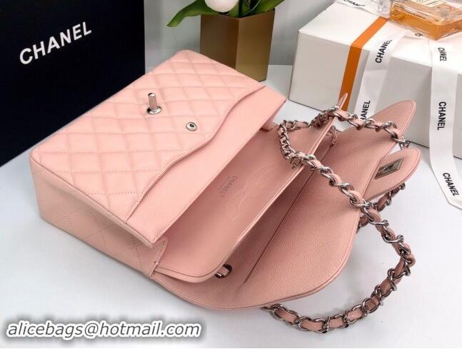 Trendy Design Chanel Quilted Grained Calfskin Jumbo Flap Bag 30cm A01113 Pink/Silver 2024