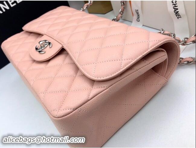 Trendy Design Chanel Quilted Grained Calfskin Jumbo Flap Bag 30cm A01113 Pink/Silver 2024