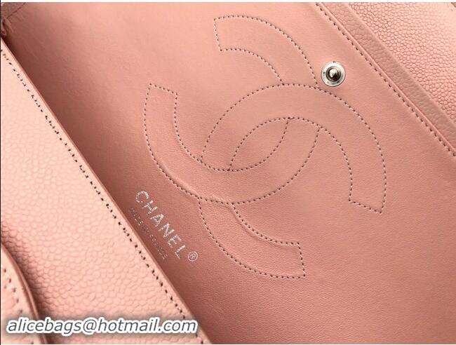 Trendy Design Chanel Quilted Grained Calfskin Jumbo Flap Bag 30cm A01113 Pink/Silver 2024