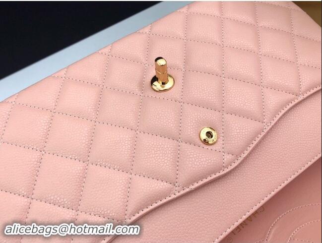 Top Quality Chanel Quilted Grained Calfskin Jumbo Flap Bag 30cm A01113 Pink/Gold 2024