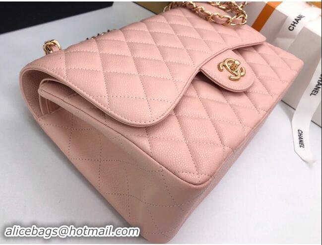 Top Quality Chanel Quilted Grained Calfskin Jumbo Flap Bag 30cm A01113 Pink/Gold 2024