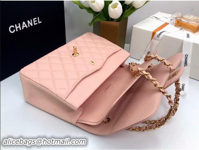 Top Quality Chanel Quilted Grained Calfskin Jumbo Flap Bag 30cm A01113 Pink/Gold 2024