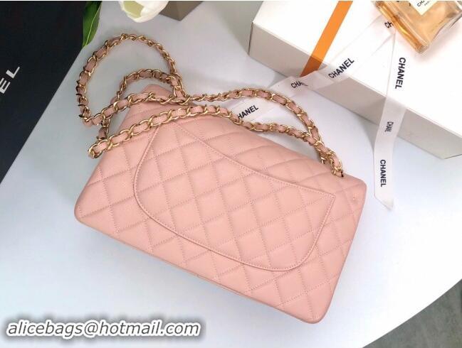 Top Quality Chanel Quilted Grained Calfskin Jumbo Flap Bag 30cm A01113 Pink/Gold 2024