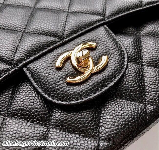 Market Sells Chanel Quilted Grained Calfskin Jumbo Flap Bag 30cm A01113 Black/Gold 2024