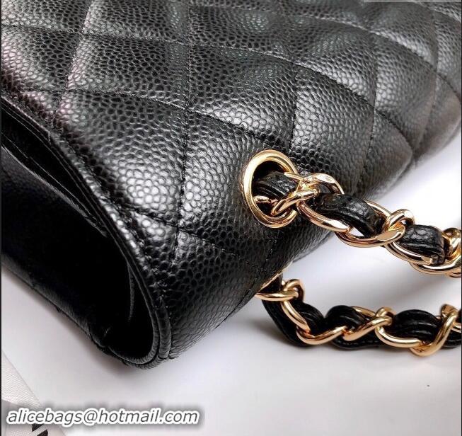 Market Sells Chanel Quilted Grained Calfskin Jumbo Flap Bag 30cm A01113 Black/Gold 2024