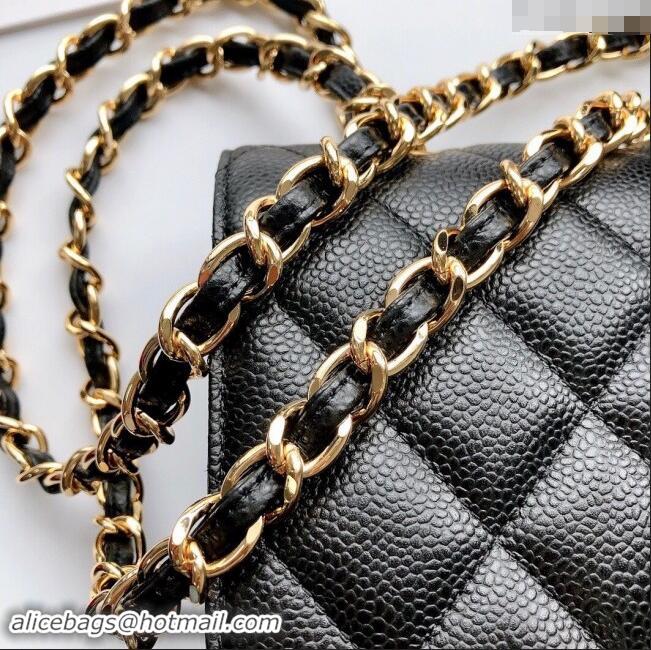 Market Sells Chanel Quilted Grained Calfskin Jumbo Flap Bag 30cm A01113 Black/Gold 2024