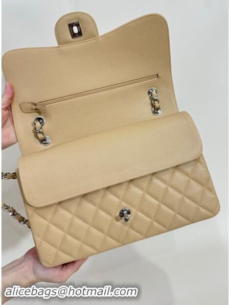 Market Sells Chanel Quilted Grained Calfskin Jumbo Flap Bag 30cm A01113 Beige/Silver 2024