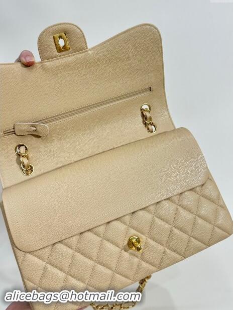 Super Quality Chanel Quilted Grained Calfskin Jumbo Flap Bag 30cm A01113 Beige/Gold 2024