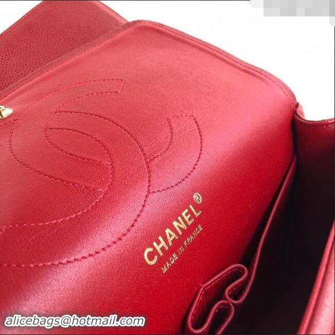 Reasonable Price Chanel Quilted Grained Calfskin Jumbo Flap Bag 30cm A01113 Red/Gold 2024