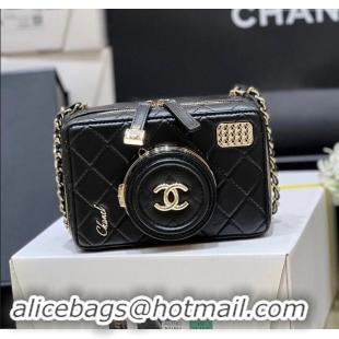 Traditional Discount Chanel Lambskin Camera Bag AS4817 Black 2024 Top Quality