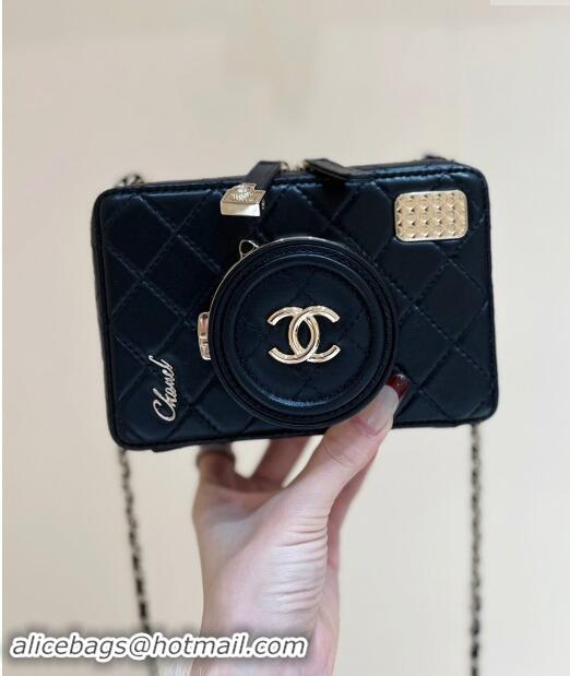 Traditional Discount Chanel Lambskin Camera Bag AS4817 Black 2024 Top Quality