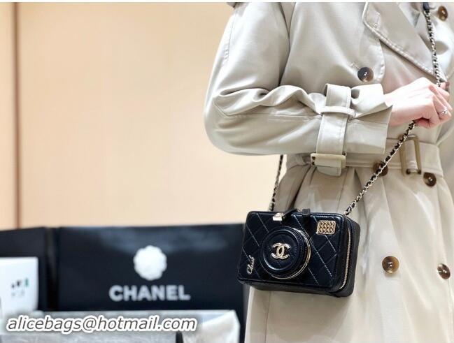 Traditional Discount Chanel Lambskin Camera Bag AS4817 Black 2024 Top Quality