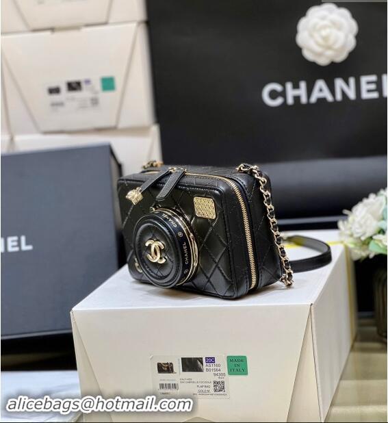 Traditional Discount Chanel Lambskin Camera Bag AS4817 Black 2024 Top Quality