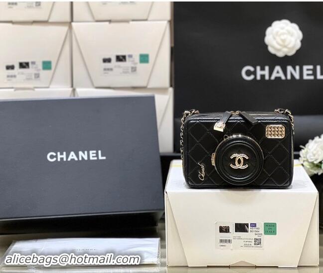 Traditional Discount Chanel Lambskin Camera Bag AS4817 Black 2024 Top Quality