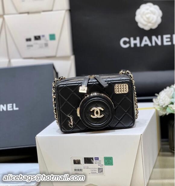 Traditional Discount Chanel Lambskin Camera Bag AS4817 Black 2024 Top Quality