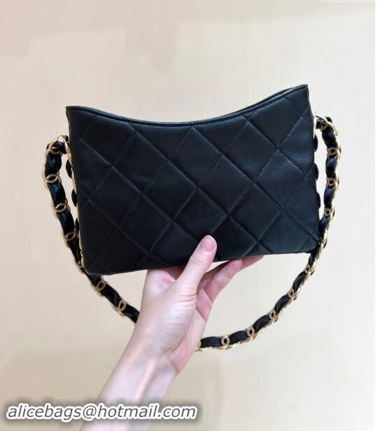 Promotional Chanel Lambskin Hobo Bag with CC Chain Strap Black AS5177 2024 Top Quality