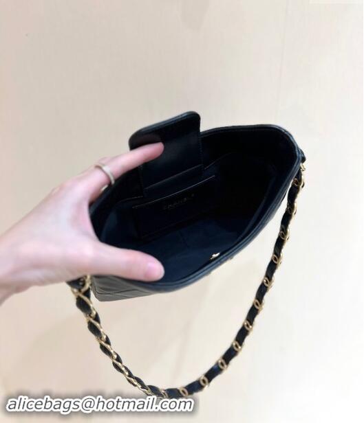 Promotional Chanel Lambskin Hobo Bag with CC Chain Strap Black AS5177 2024 Top Quality