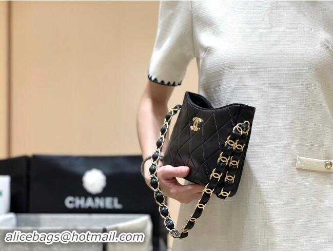 Promotional Chanel Lambskin Hobo Bag with CC Chain Strap Black AS5177 2024 Top Quality