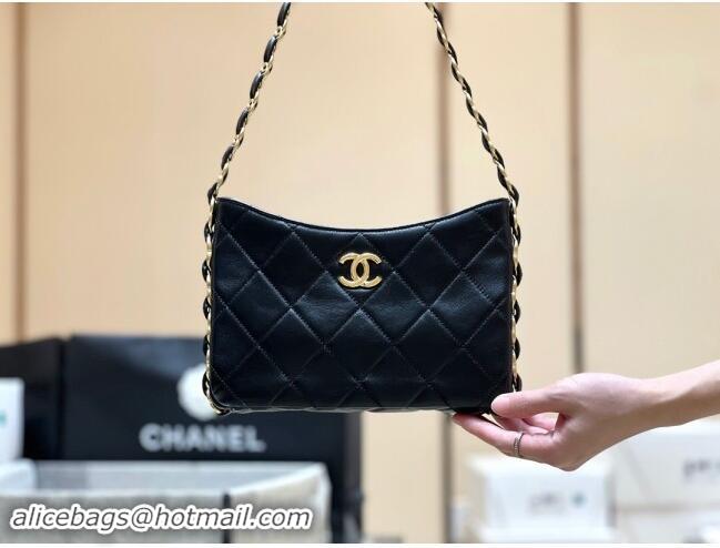 Promotional Chanel Lambskin Hobo Bag with CC Chain Strap Black AS5177 2024 Top Quality