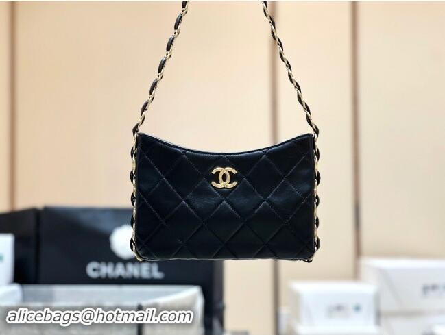 Promotional Chanel Lambskin Hobo Bag with CC Chain Strap Black AS5177 2024 Top Quality