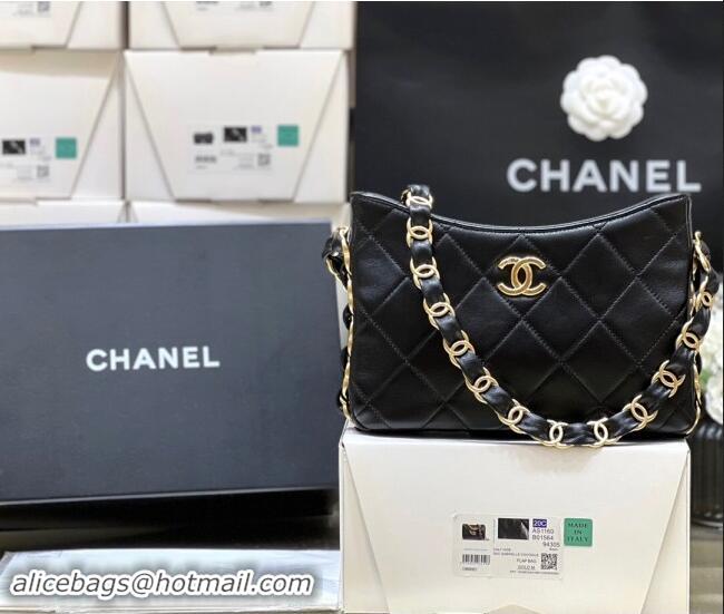 Promotional Chanel Lambskin Hobo Bag with CC Chain Strap Black AS5177 2024 Top Quality