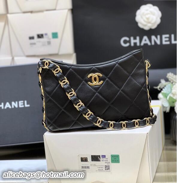 Promotional Chanel Lambskin Hobo Bag with CC Chain Strap Black AS5177 2024 Top Quality