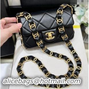 Famous Brand Chanel Lambskin Small Flap Bag with CC Chain AS5175 Black 2024 Top Quality