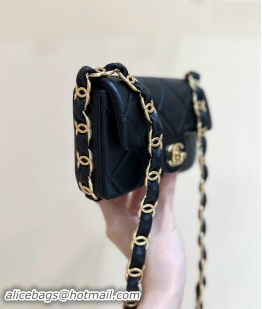 Famous Brand Chanel Lambskin Small Flap Bag with CC Chain AS5175 Black 2024 Top Quality