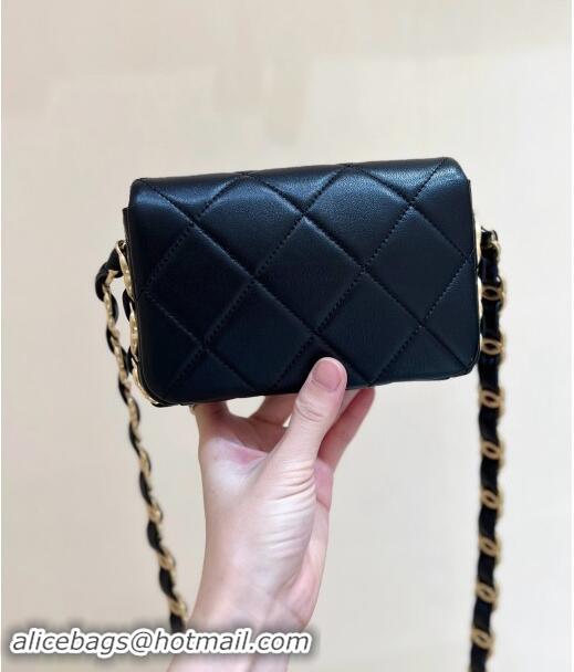 Famous Brand Chanel Lambskin Small Flap Bag with CC Chain AS5175 Black 2024 Top Quality