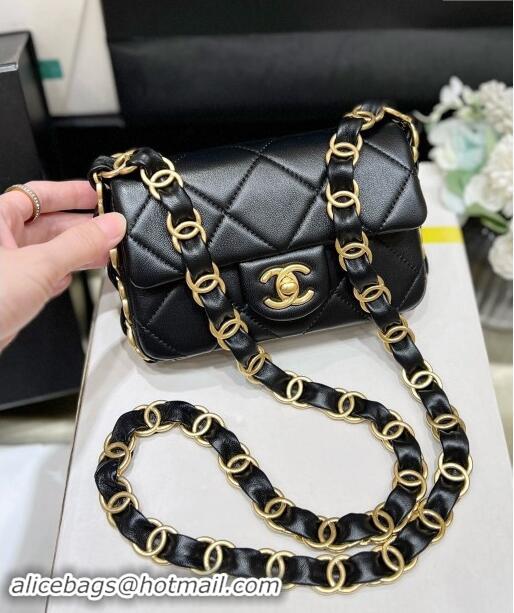 Famous Brand Chanel Lambskin Small Flap Bag with CC Chain AS5175 Black 2024 Top Quality