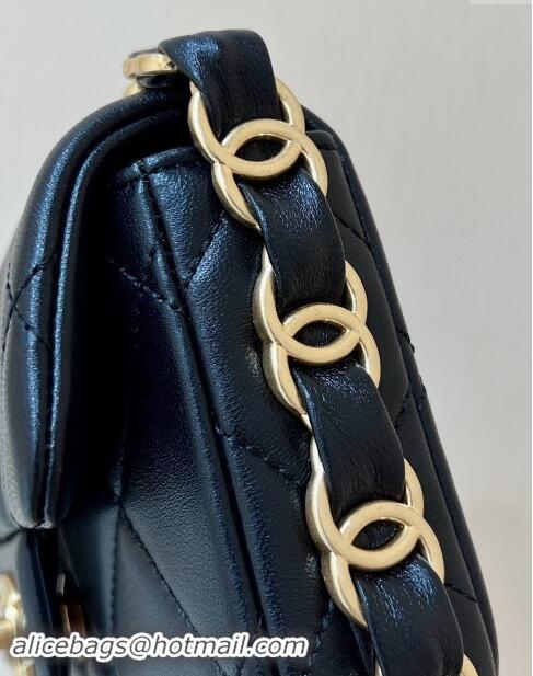 Famous Brand Chanel Lambskin Small Flap Bag with CC Chain AS5175 Black 2024 Top Quality