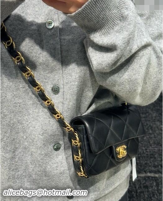 Famous Brand Chanel Lambskin Small Flap Bag with CC Chain AS5175 Black 2024 Top Quality