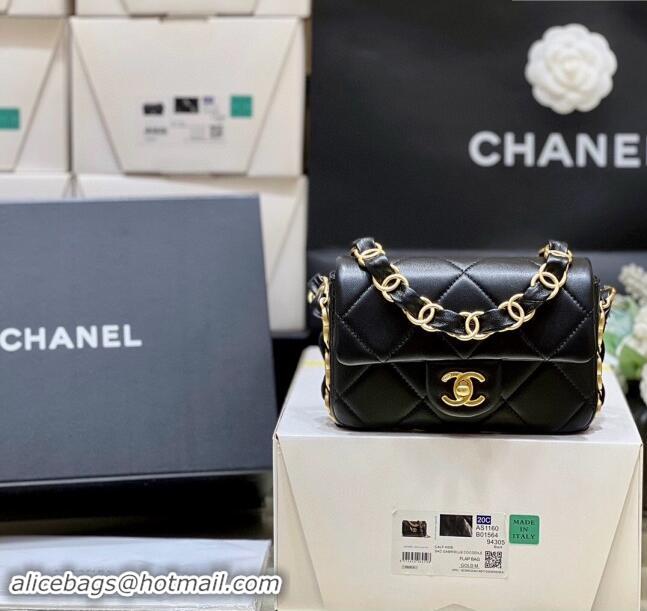 Famous Brand Chanel Lambskin Small Flap Bag with CC Chain AS5175 Black 2024 Top Quality