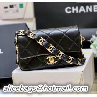 Promotional Chanel Lambskin Small Flap Bag with CC Chain AS5174 Black 2024 Top Quality