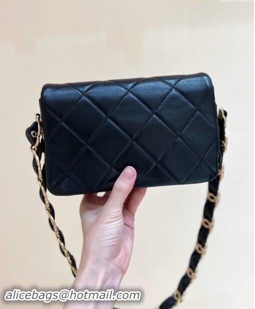 Promotional Chanel Lambskin Small Flap Bag with CC Chain AS5174 Black 2024 Top Quality