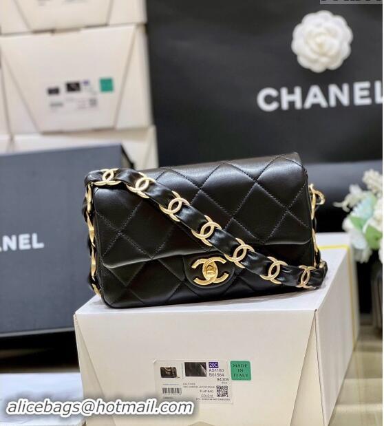 Promotional Chanel Lambskin Small Flap Bag with CC Chain AS5174 Black 2024 Top Quality