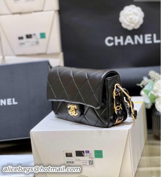 Promotional Chanel Lambskin Small Flap Bag with CC Chain AS5174 Black 2024 Top Quality