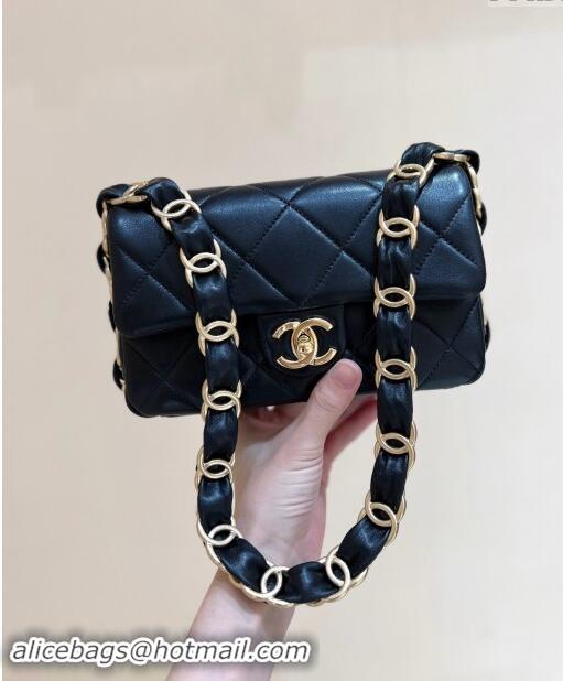 Promotional Chanel Lambskin Small Flap Bag with CC Chain AS5174 Black 2024 Top Quality