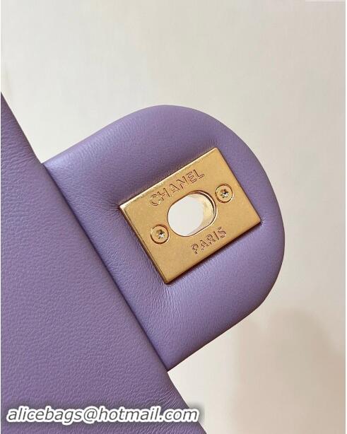 Top Design Chanel Lambskin Small Flap Bag with CC Chain AS5175 Light Purple 2024 Top Quality