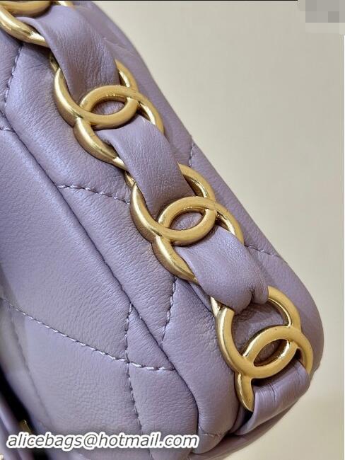 Top Design Chanel Lambskin Small Flap Bag with CC Chain AS5175 Light Purple 2024 Top Quality