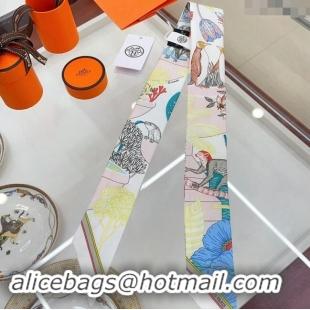 Well Crafted Hermes Silk Bandeau Scarf 5x86cm 040702 White 2024