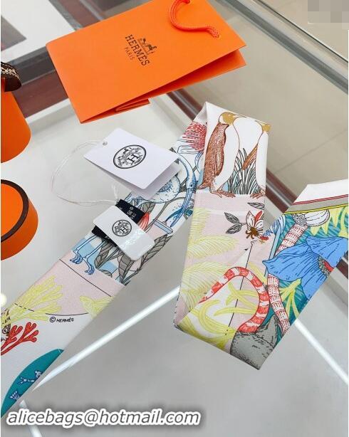 Well Crafted Hermes Silk Bandeau Scarf 5x86cm 040702 White 2024