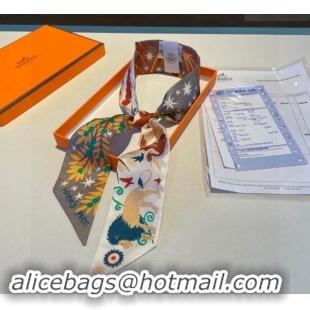 Buy Fashionable Hermes Silk Bandeau Scarf 5x86cm 040802 Grey 2024